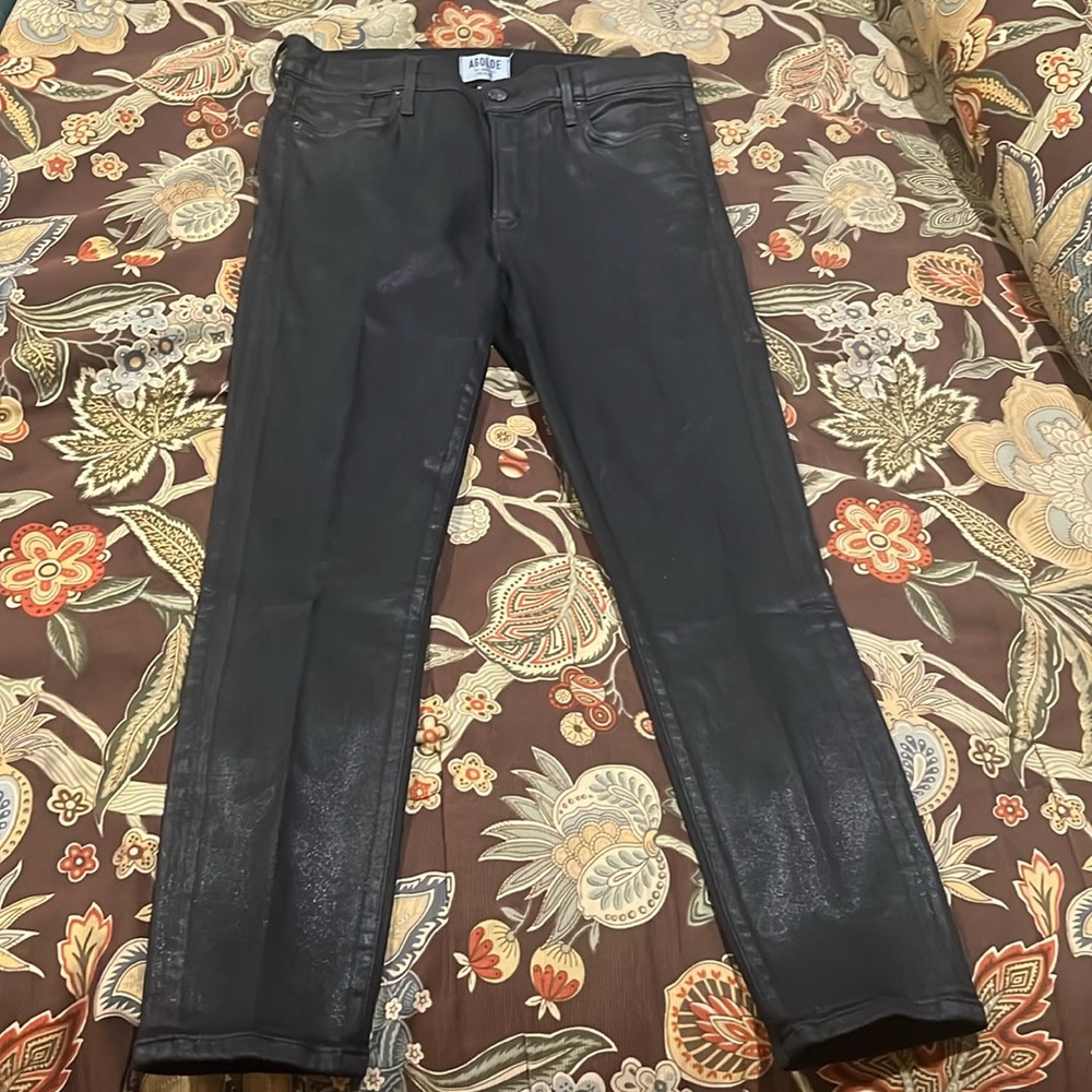 AGOLDE Black Stretchy Shinny Jeans